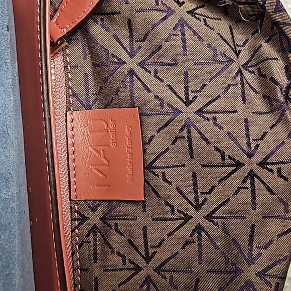 MANU ATELIER MINIBAG CALF LEATHER BLACK/ BLUE/ PINK - Picture 8 of 8